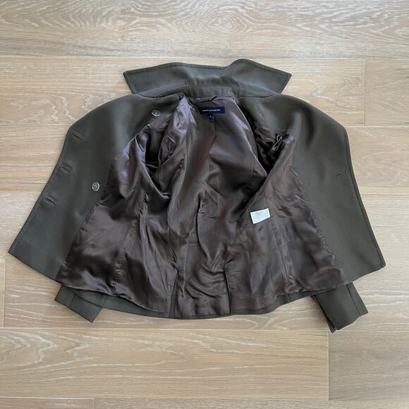 French Connection Erno Wool Short Military Jacket - Size 0 - Dark Olive - Picture 6 of 9